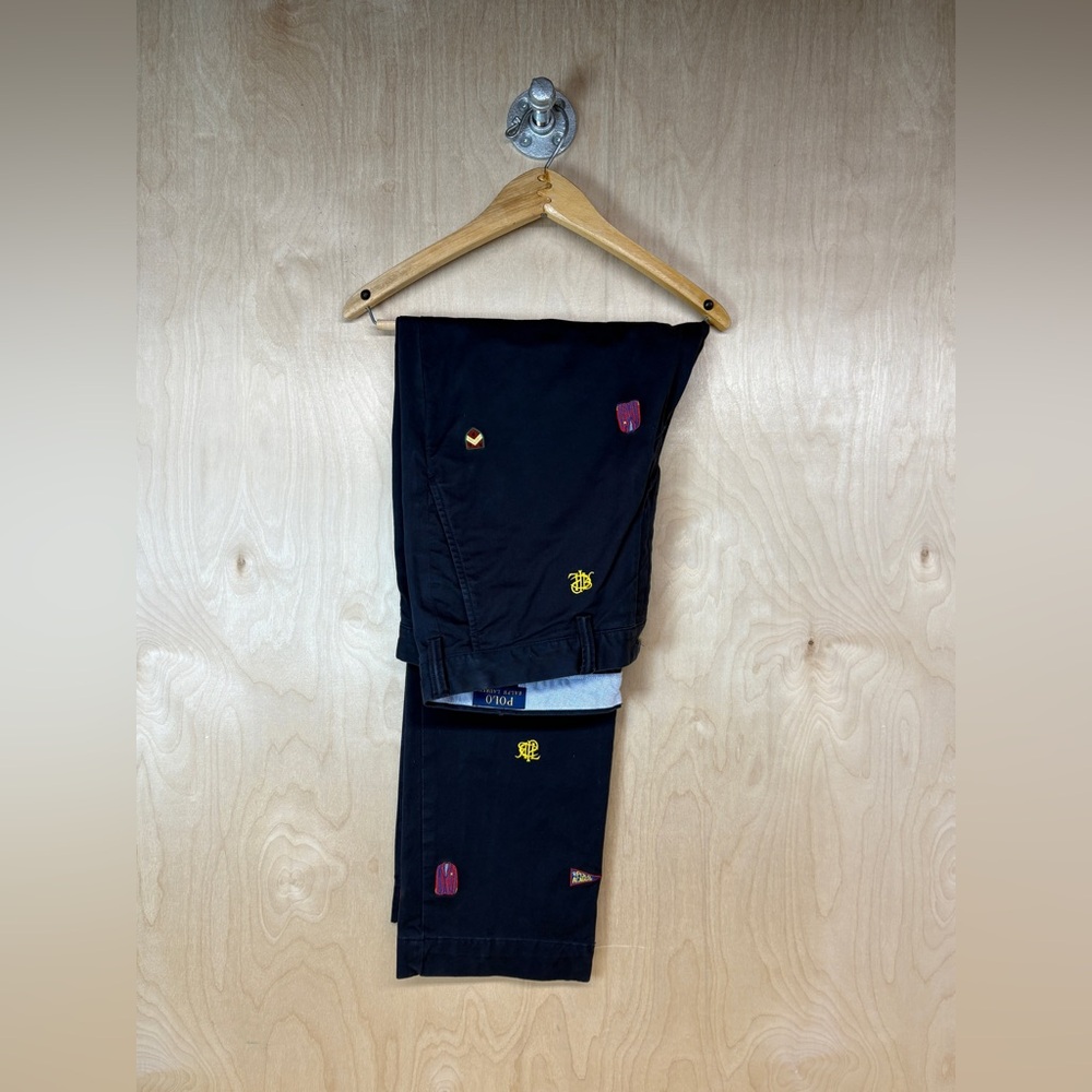 Polo by Ralph Lauren Black Embroidered Chino Pants - Picture 3 of 9